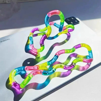 Temperature Change Rrainbow Deformable Rope Pressure Stress Relief Toys