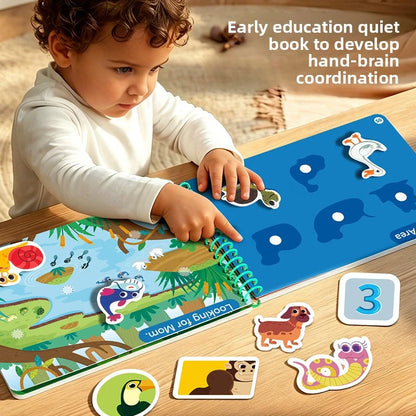 Children Quiet Busy Book 4 Themes Cartoon Travel Sticker Books