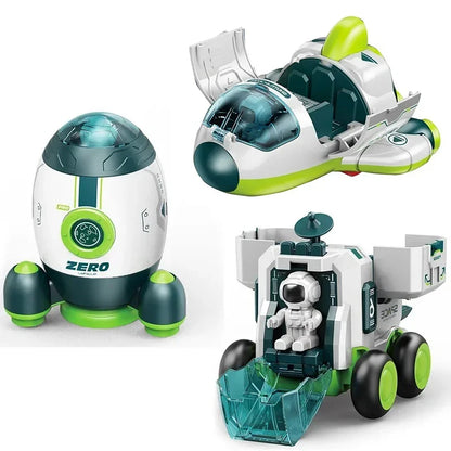 Children Puzzle Space Toy Car Simulation Model Astronaut Rocket