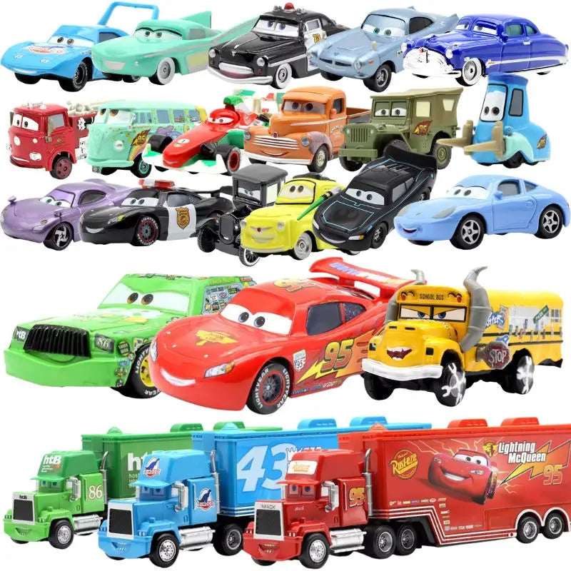 Pixar Cars Lightning McQueen Storm Jackson Mack Container Truck