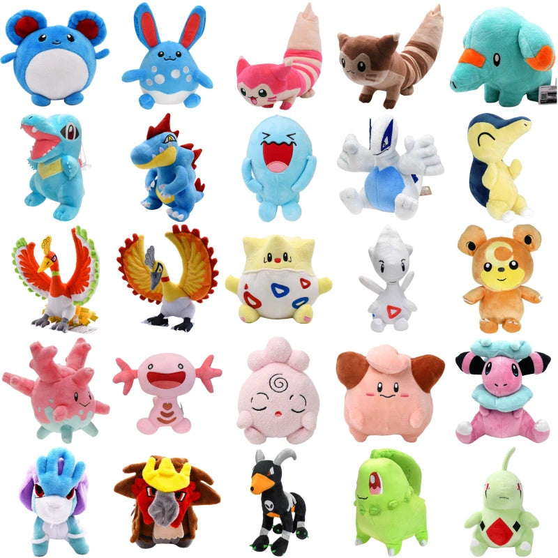 Pokemon Chikorita Togepi Marill Wooper Politoed Furret Plush Toys