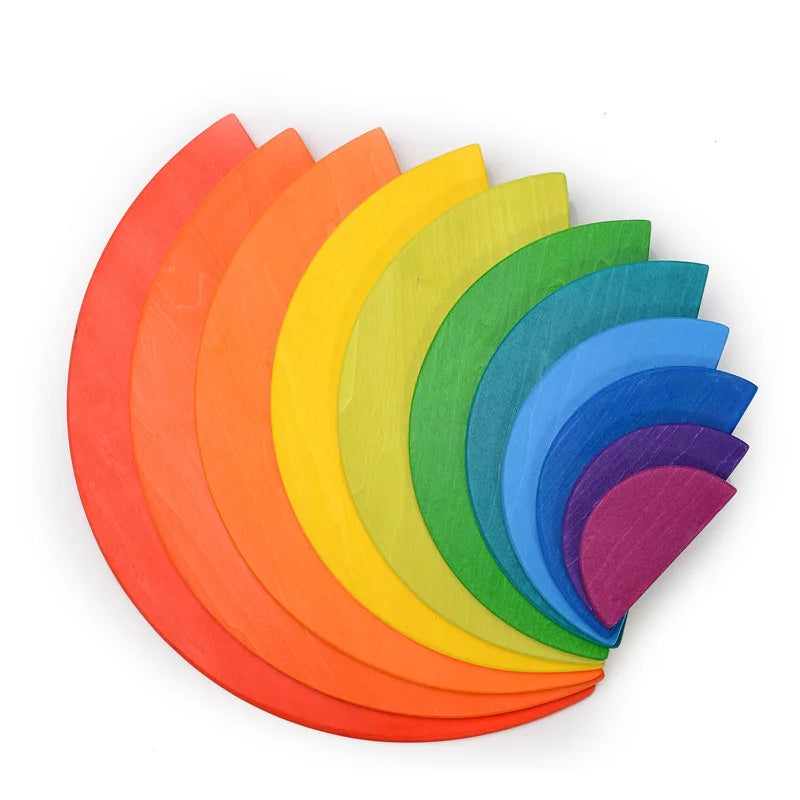 Wooden Rainbow Block Colorful Stacking Building Block