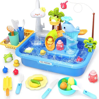 Kids Electric Kitchen Sink Toys with Running Water