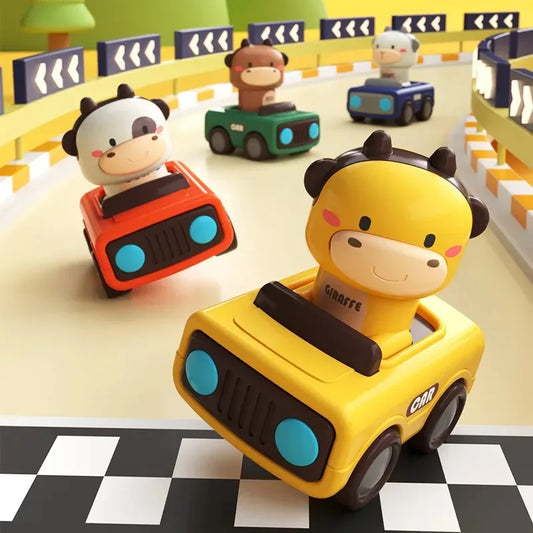 Press and Go Car Toys for Toddlers 1-3, Baby Animal Racing Cars,