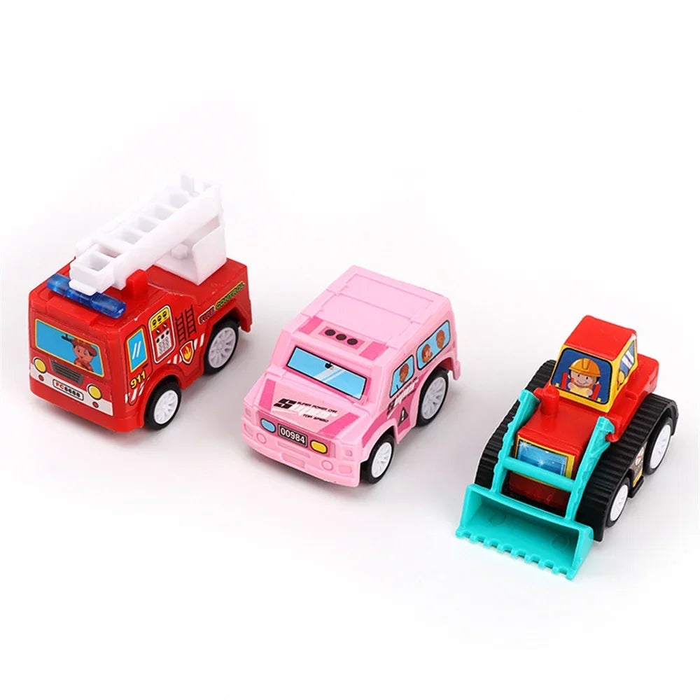 Mini Car Model Toy Pull Back Car Toys Engineering Vehicle Fire Truck