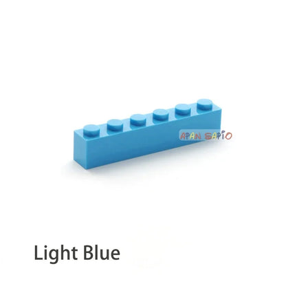 200pcs Building Blocks DIY thick 1x6 Dots 16Color Bricks Size