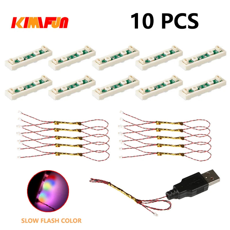10PCS 0.8mm Pin RGB LED For LEGO Building Blocks