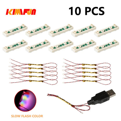 10PCS 0.8mm Pin RGB LED For LEGO Building Blocks