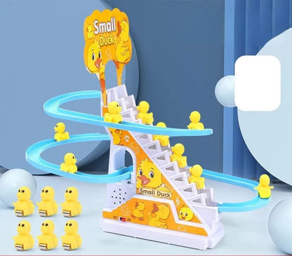 Children Toy Duck DIY Rail Racing Track Small Duck Climbing Stairs