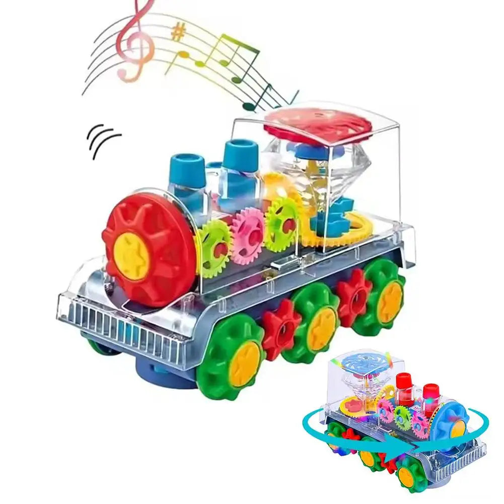 Transparent Light Music Train With LED Light Music Early Educational Toys