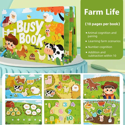 Reusable Interactive DIY Busy Book, Tear-And-Pull Quiet Book, Science Educational Activity Cards