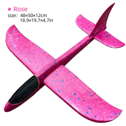 33/50CM Big Foam Plane Glider Hand Throw Airplane Light Inertial Bubble Planes