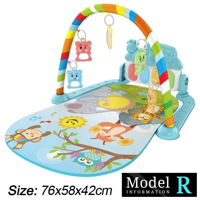 Baby Fitness Stand Music Play Gym Activity Toys Newborn Piano Crawling Blanket Pedal