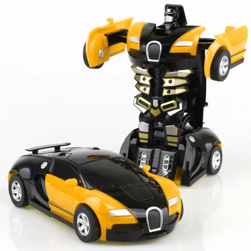 Mini 2 In 1 Car Toys One-key transformable Car Toys Automatic  Robot