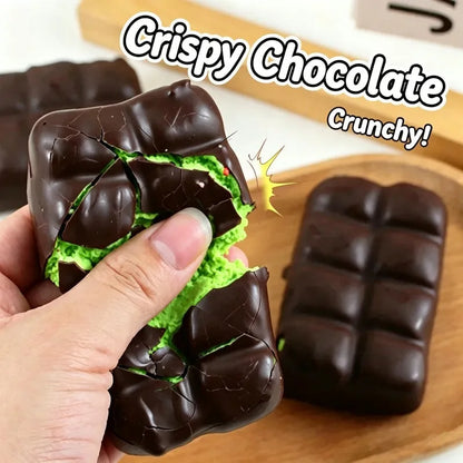 Crispy Clay Filled Chocolate Squishy Fidget Squeeze Toy Crunch Texture