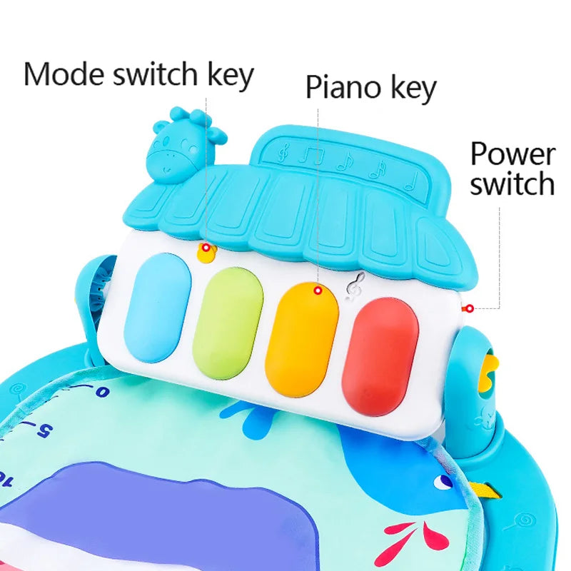 Baby Fitness Stand Music Play Gym Activity Toys Newborn Piano Crawling Blanket Pedal