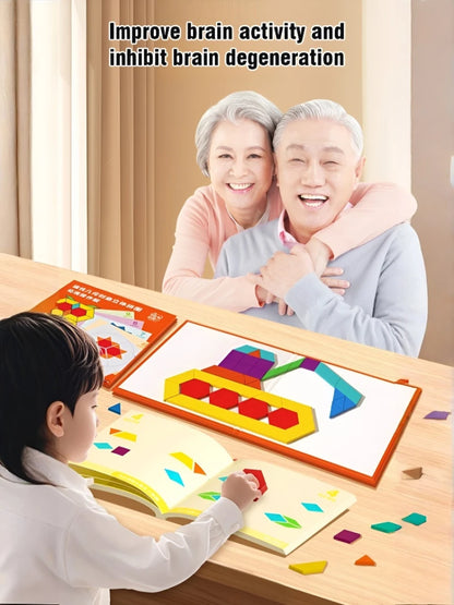 128pcs Magnetic Puzzle Tangram Geometric Building Blocks Baby Kindergarten Educational