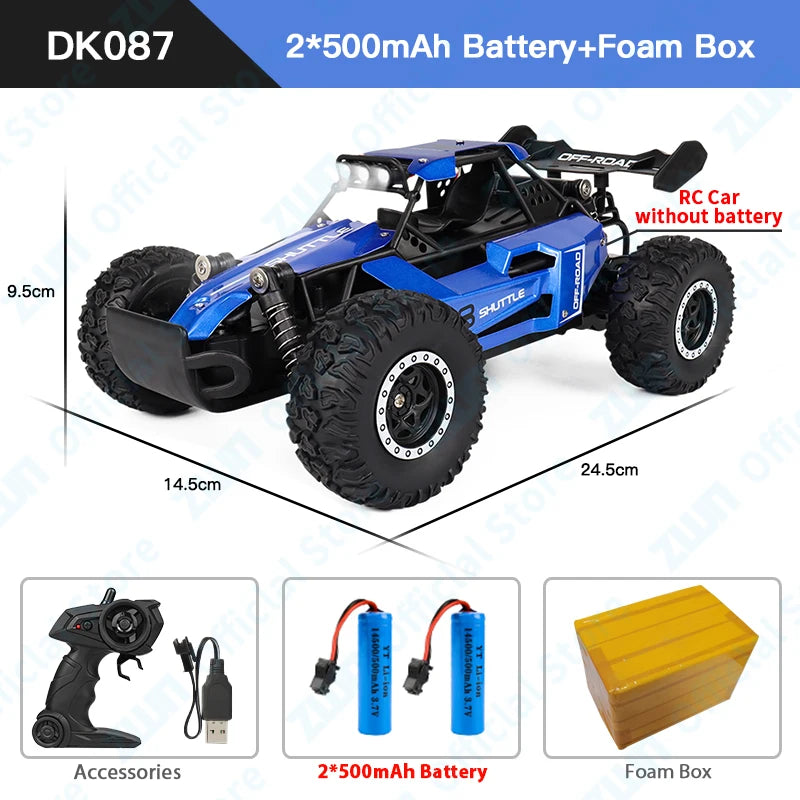 ZWN 1:16/1:20 2.4G Model RC Car With LED Light 2WD Off-road Remote Control
