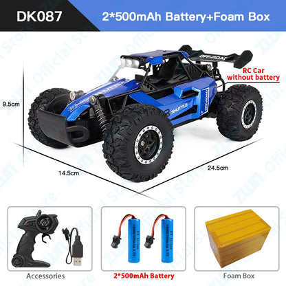 ZWN 1:16/1:20 2.4G Model RC Car With LED Light 2WD Off-road Remote Control