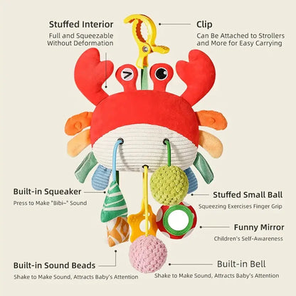Baby Soothing Toy Crab Pull-String Stroller Charm