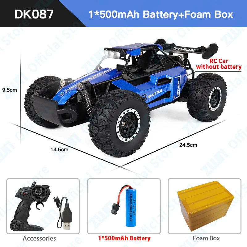 ZWN 1:16/1:20 2.4G Model RC Car With LED Light 2WD Off-road Remote Control