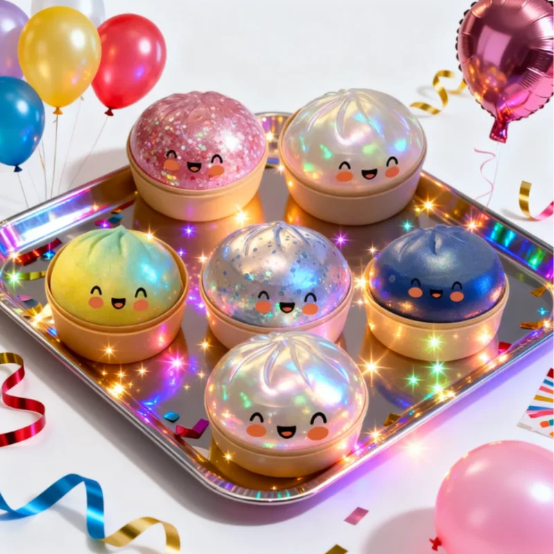 Glitter Dumpling Squishy Pinch Slow Rebound Soft Decompress Mystery Pressure Ball