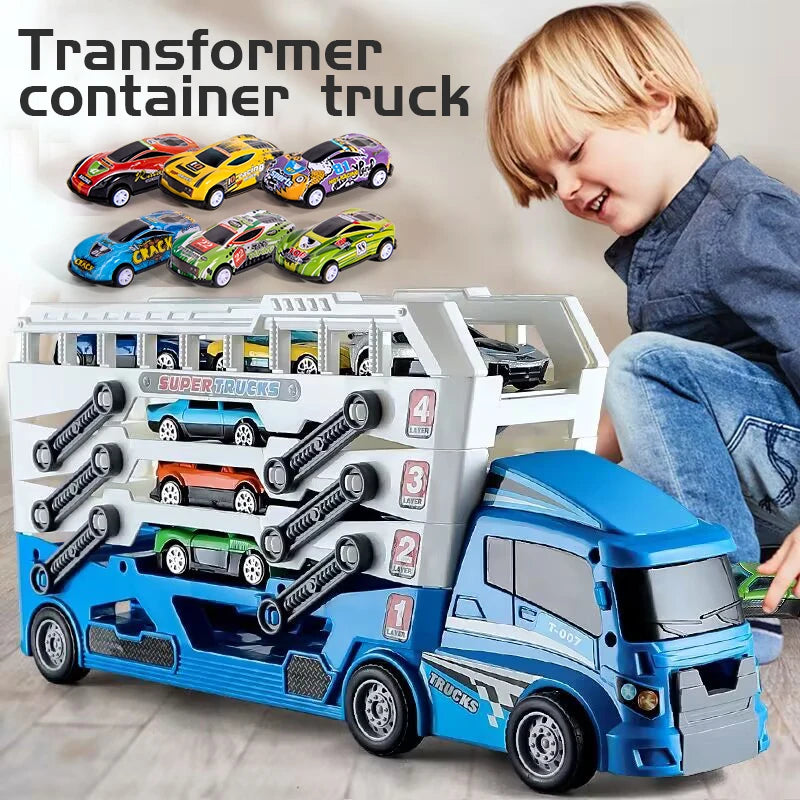 Pop-up Container-Style Truck Engineering Vehicle, Racing Toy,