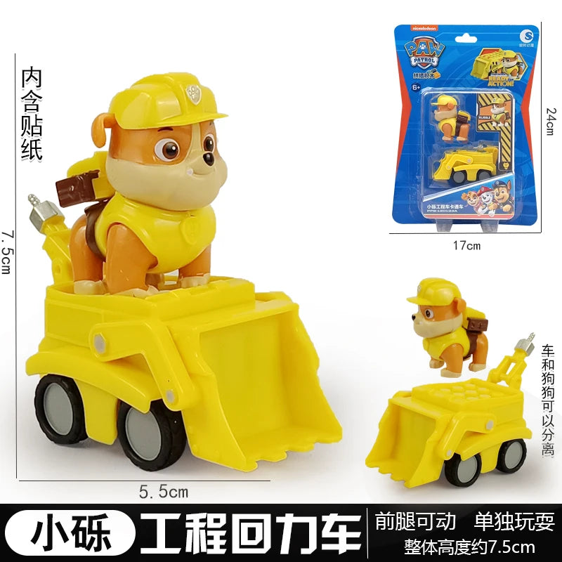 Genuine Paw Patrol Ryder Chase Skye Marshall Rubble Vehicle Pull Back Cars