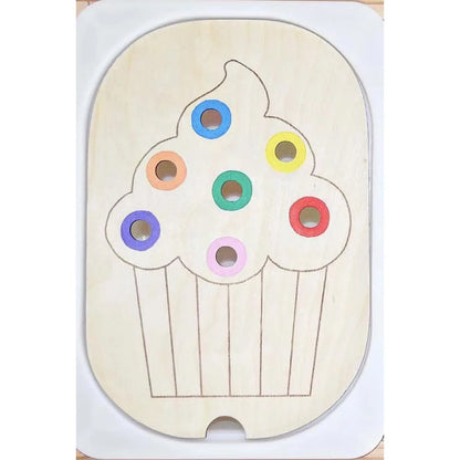 Children's Sensory Tray Table Color Hairball Game Wooden Tile Montessori