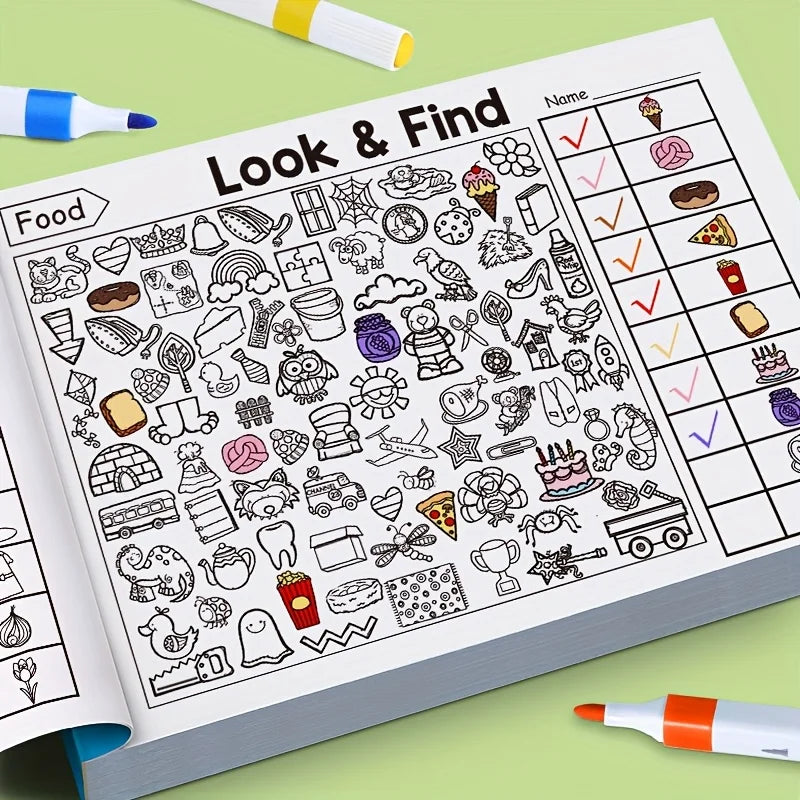 Look & Find Visual Puzzle Book for Kids with Color & Shape Search Activities