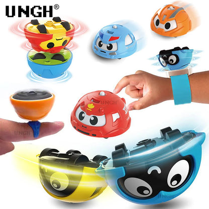UNGH Rotating Gyro Watch Battle Cars Spinning Top Toy Pull Back