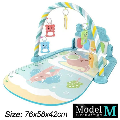 Baby Fitness Stand Music Play Gym Activity Toys Newborn Piano Crawling Blanket Pedal