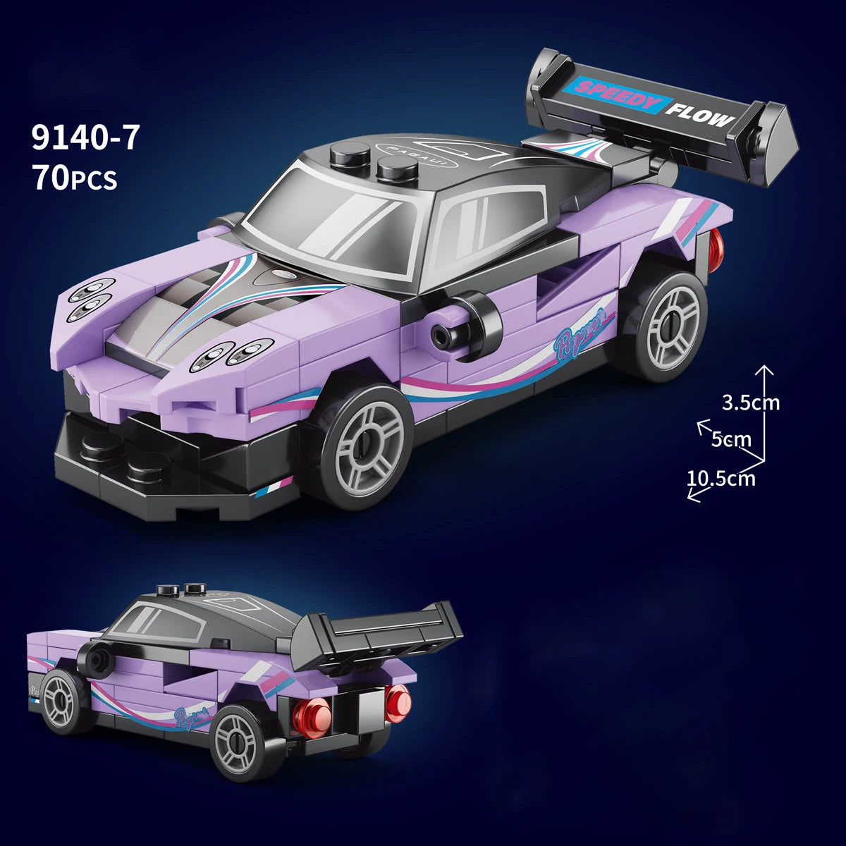 City Speed Racing MOC Car Sports Building Blocks Bricks Classic