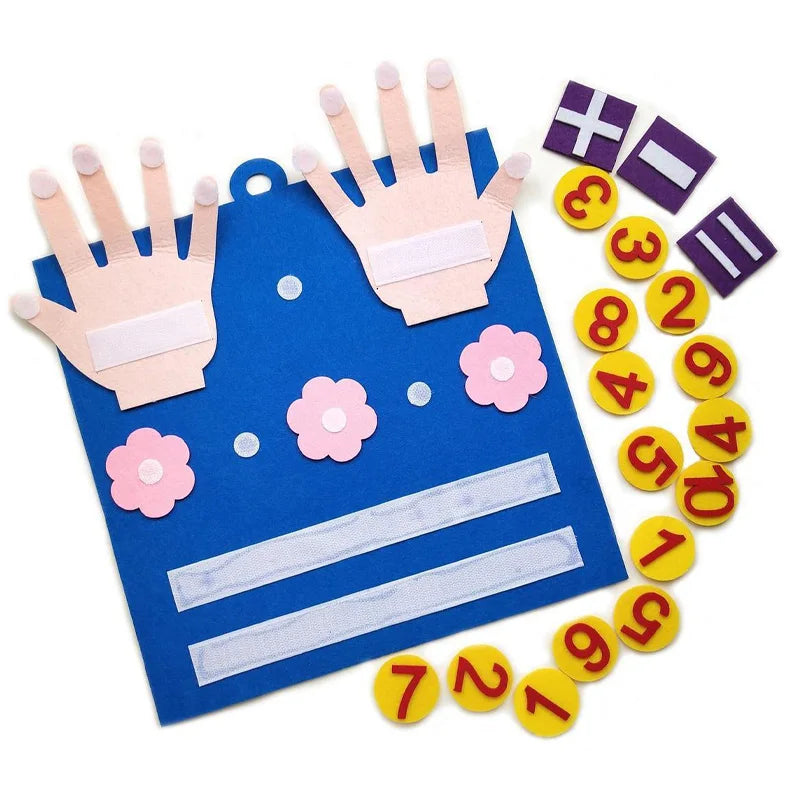 Kids Montessori Toys Felt Finger Numbers Math Toy Children Counting Early Learning Educational Toy