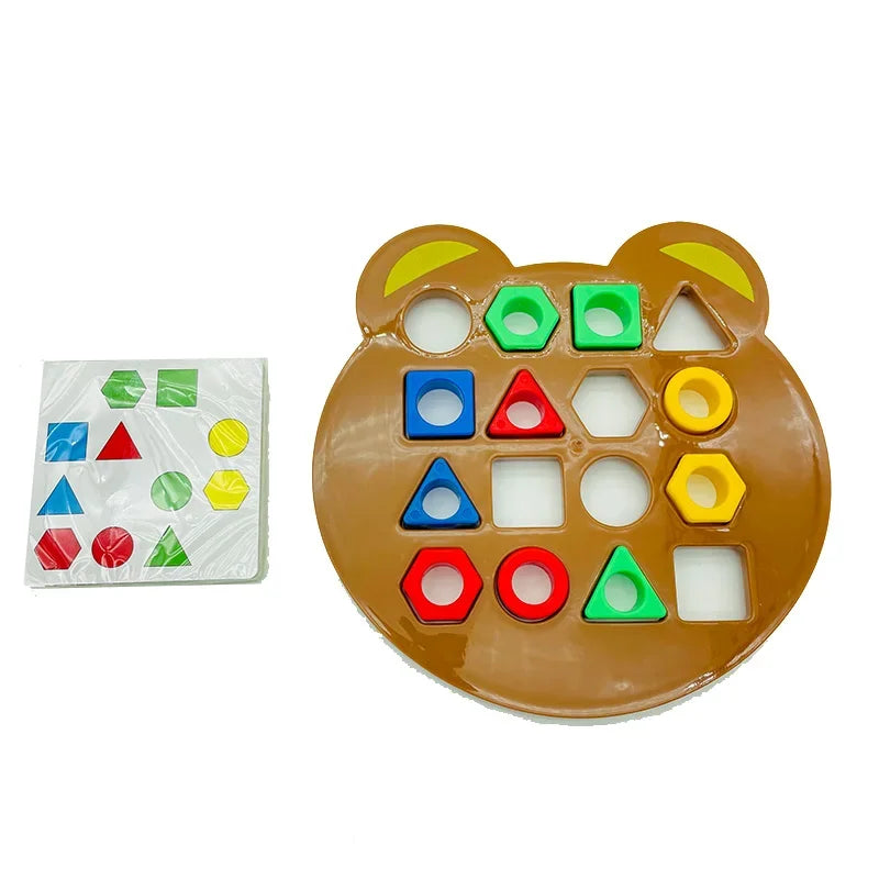 Children Matching Puzzle Toys Colors Geometric Shape Jigsaw Board Games Early Educational