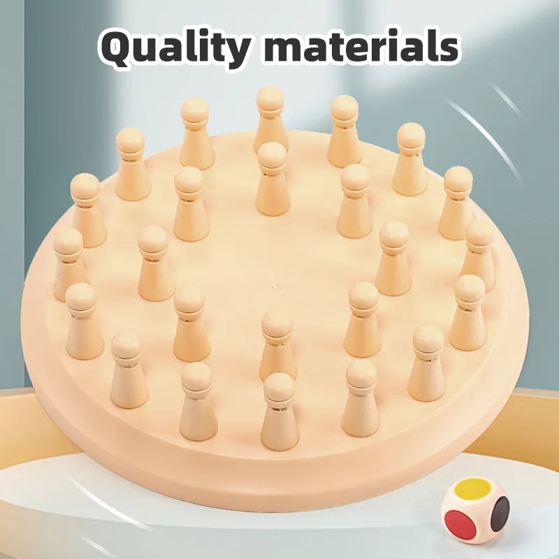 Memory Matching Puzzle Board Game with Dice & Sticks