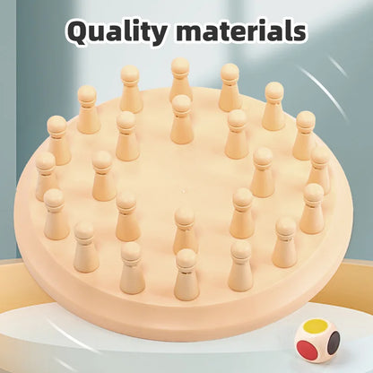 Memory Matching Puzzle Board Game with Dice & Sticks