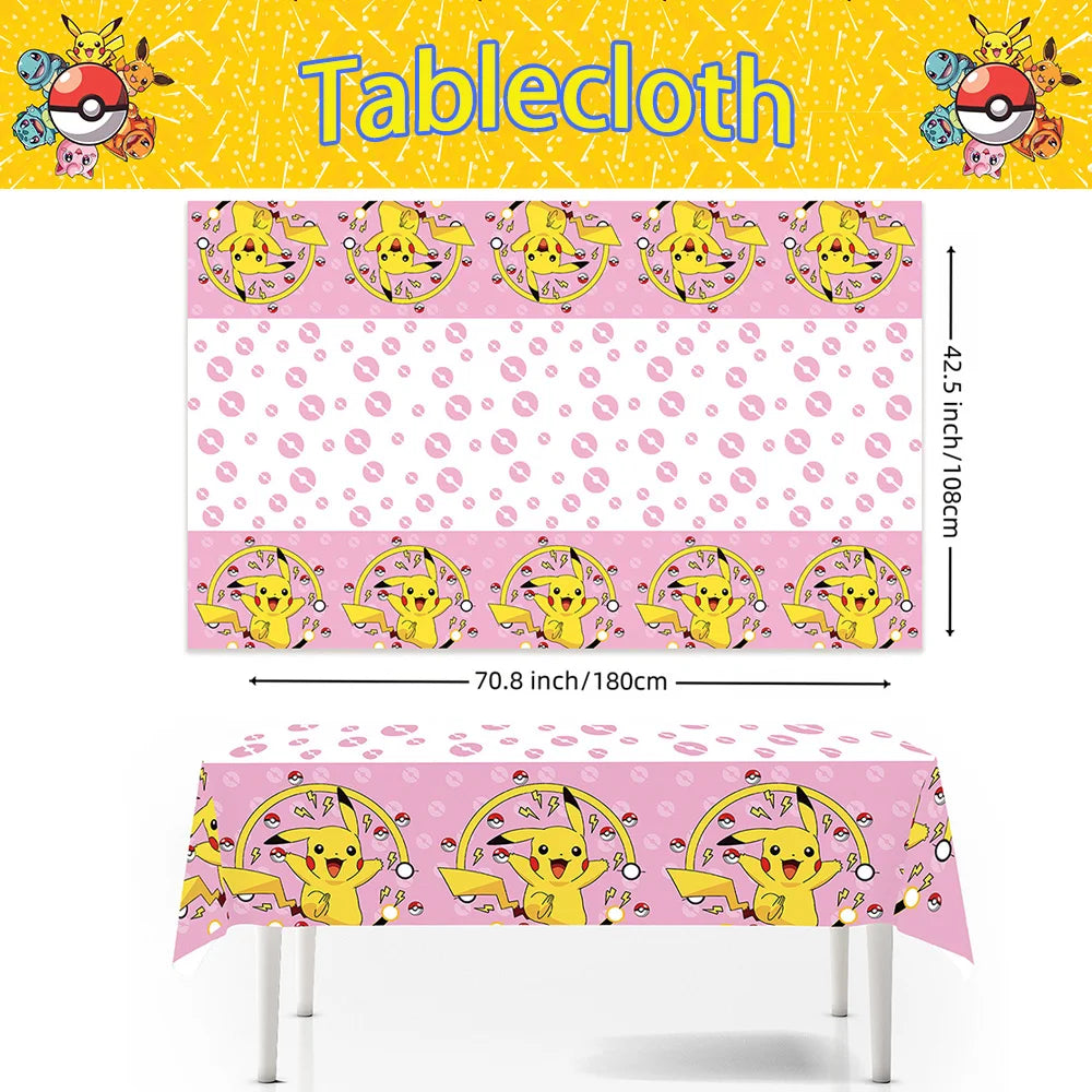 1/10Pcs Pokemon Tablecloth Birthday Decoration Disposable Tablecloth