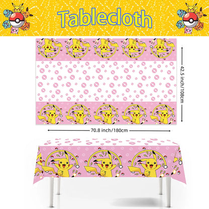 1/10Pcs Pokemon Tablecloth Birthday Decoration Disposable Tablecloth