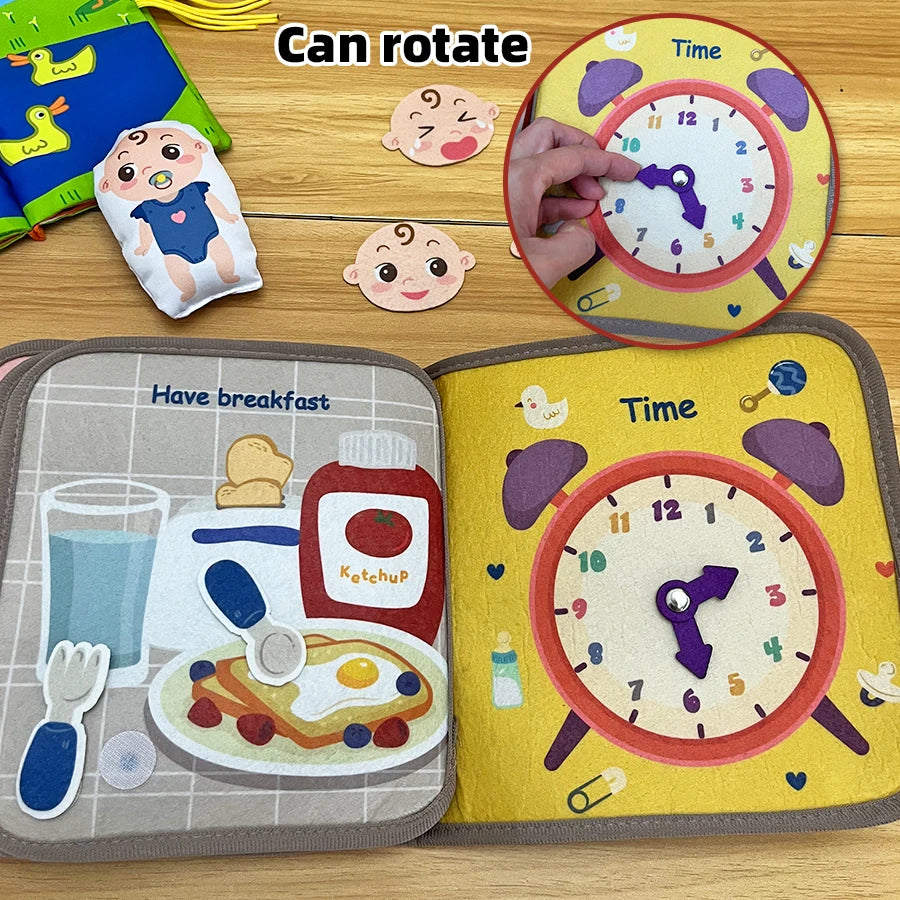 Early Education English Interactive Cognitive Cloth Books Baby Learning Books