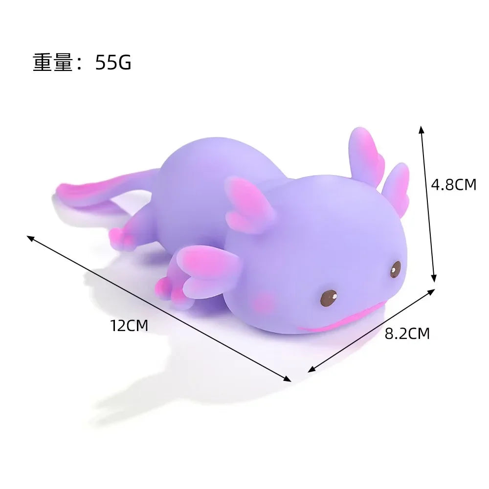 1/4pcs Axolotl Squeeze Ball Cute Fish Relax Cartoon Antistress Squishy