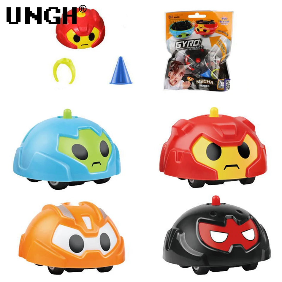 UNGH Rotating Gyro Watch Battle Cars Spinning Top Toy Pull Back