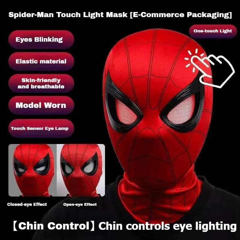 In Stock Miles Spider-Man 1:1 Scale Electronic Mask With Moving Glowing Eyes