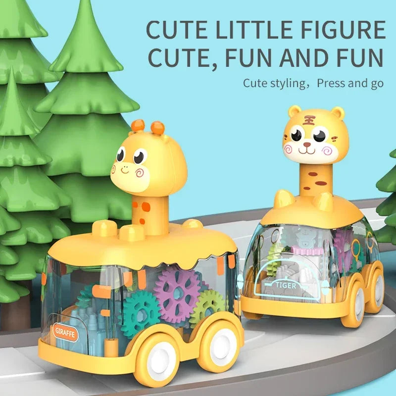 Baby Toy Press and Go Gear Car Toy for Toddlers 1 2 3 Years Old Light