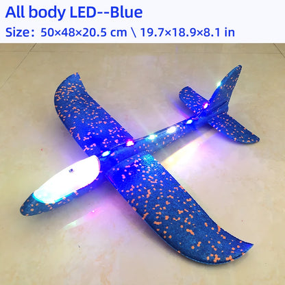 33/50CM Big Foam Plane Glider Hand Throw Airplane Light Inertial Bubble Planes