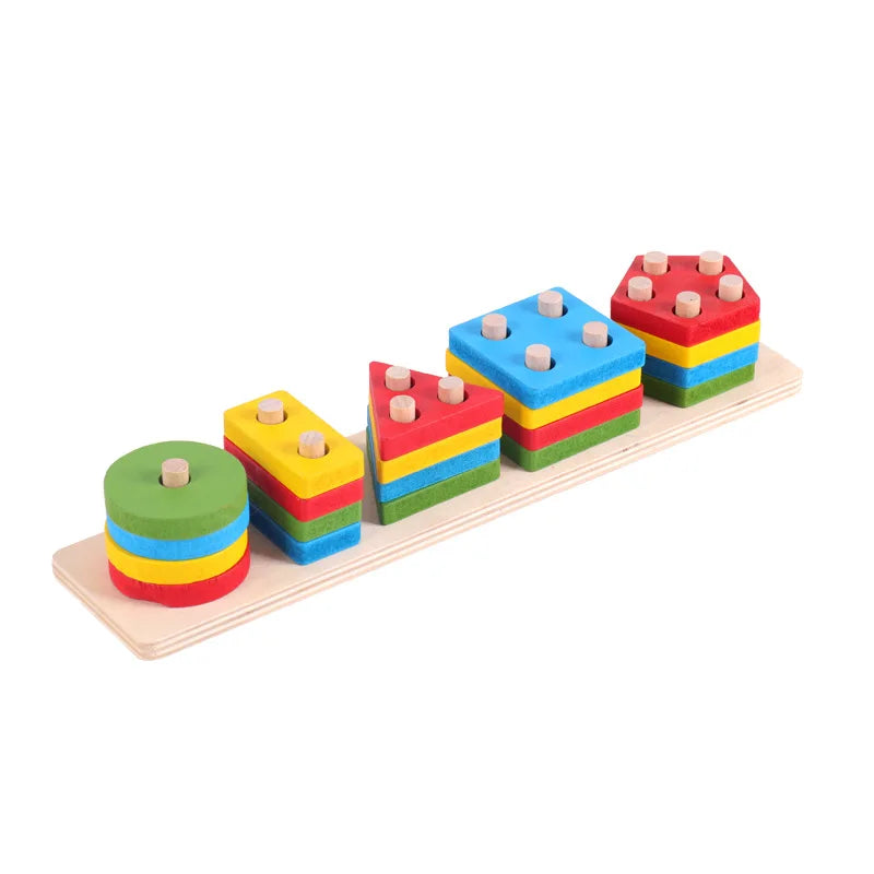 Montessori Toy Wooden Building Blocks Early Learning Educational Toys