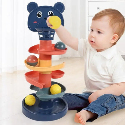 2-7 Layes Track Rolling Ball Pile Tower Early Educational Toy