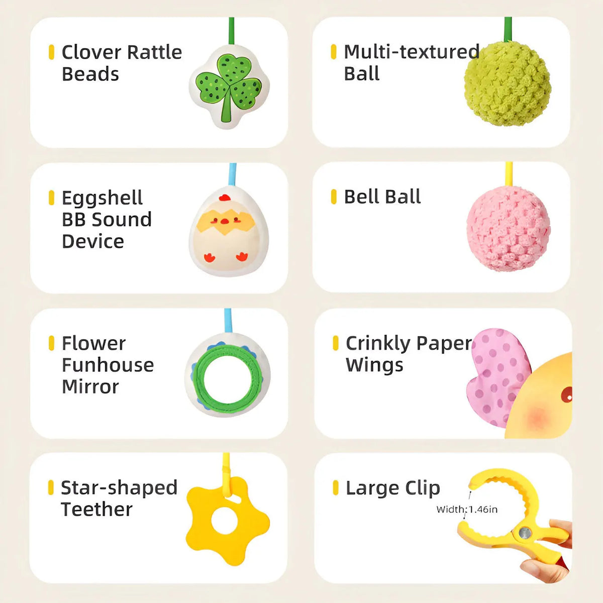 Baby Soothing Toy Crab Pull-String Stroller Charm