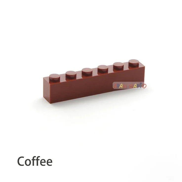 200pcs Building Blocks DIY thick 1x6 Dots 16Color Bricks Size