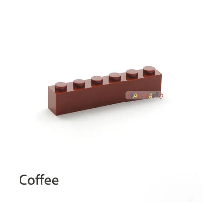 200pcs Building Blocks DIY thick 1x6 Dots 16Color Bricks Size